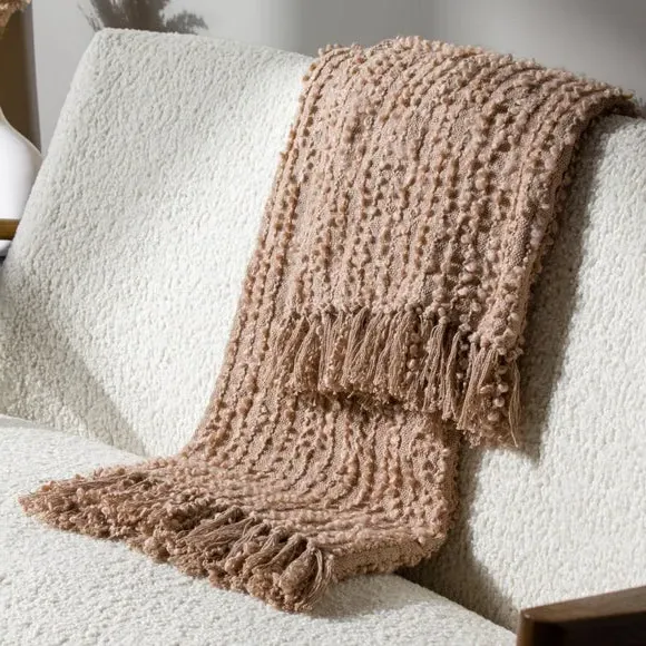 Boucle Throw Blanket - Fresh Plaster, Polycotton image