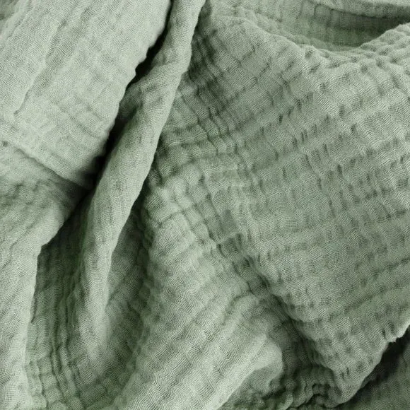 Cotton Throw Blanket - Eucalyptus, Muslin