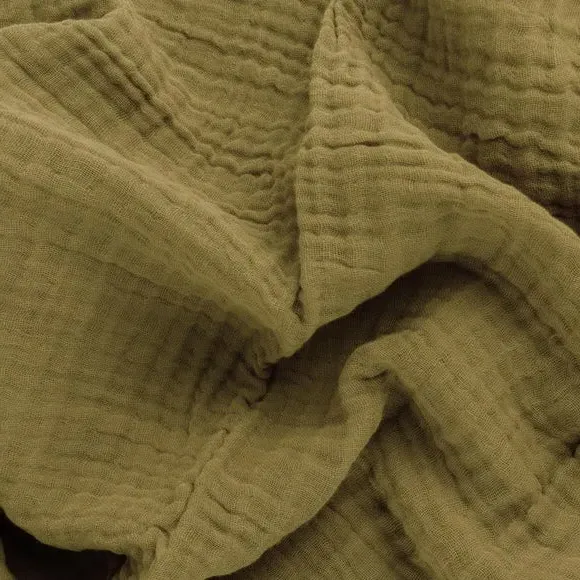 Cotton Throw Blanket - Khaki, Muslin