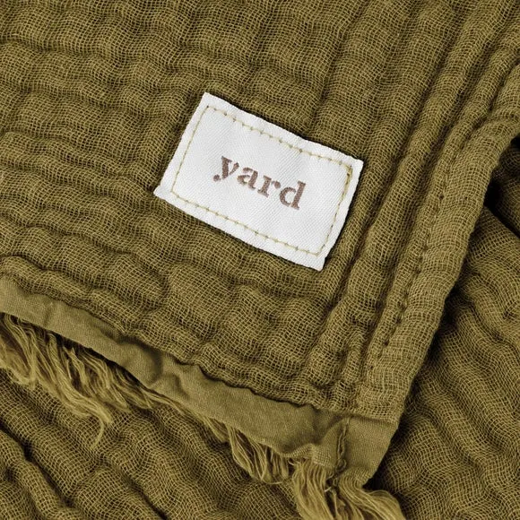Cotton Throw Blanket - Khaki, Muslin