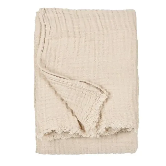 Cotton Throw Blanket - Natural, Muslin