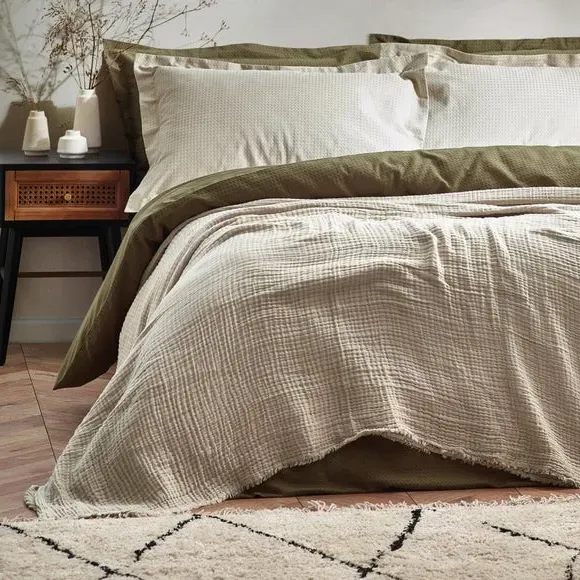 Cotton Throw Blanket - Natural, Muslin