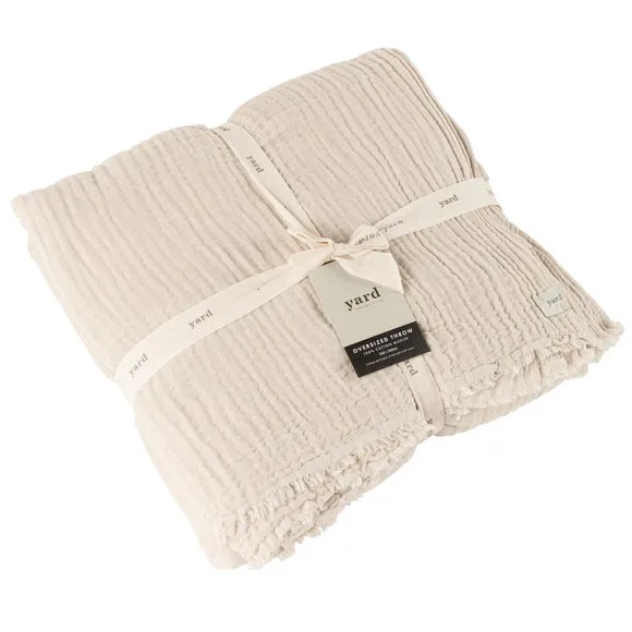 Cotton Throw Blanket - Natural, Muslin