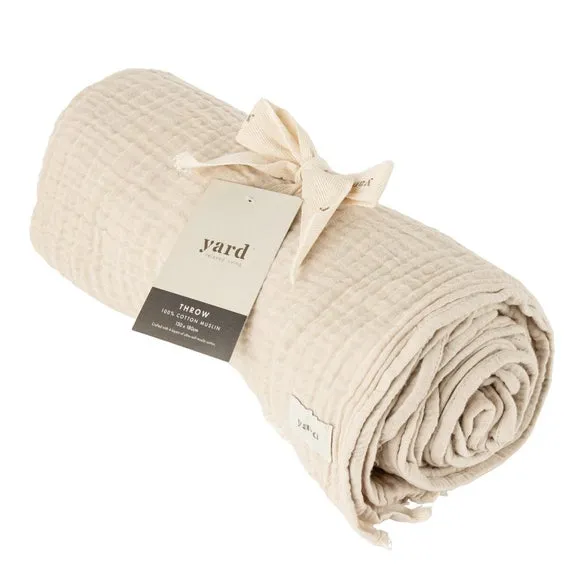 Cotton Throw Blanket - Natural, Muslin