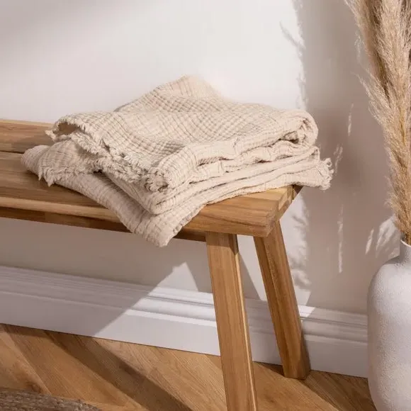 Cotton Throw Blanket - Natural, Muslin