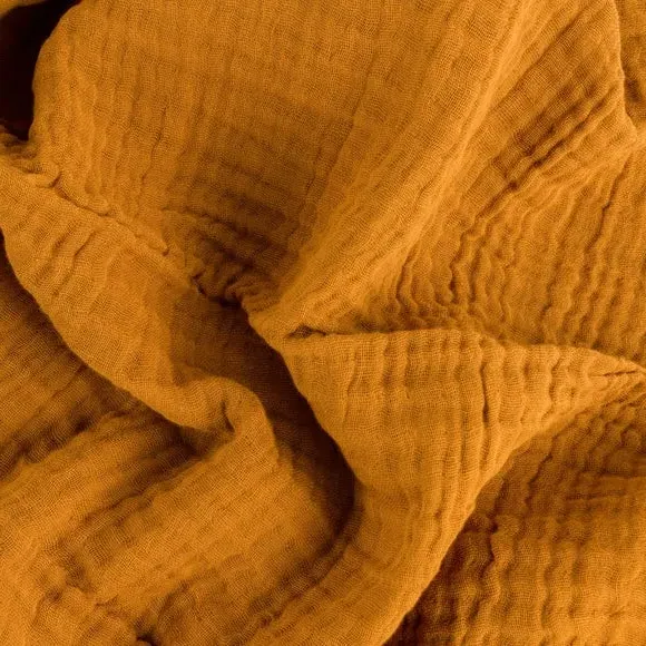 Cotton Throw Blanket - Orange, Muslin