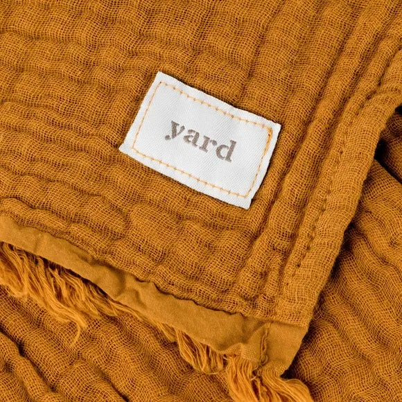 Cotton Throw Blanket - Orange, Muslin