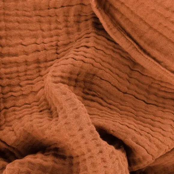 Cotton Throw Blanket - Pecan, Muslin