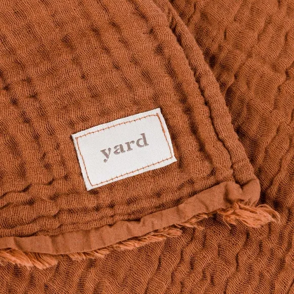 Cotton Throw Blanket - Pecan, Muslin