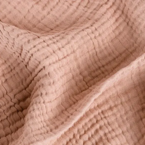 Cotton Throw Blanket - Pink Clay, Muslin