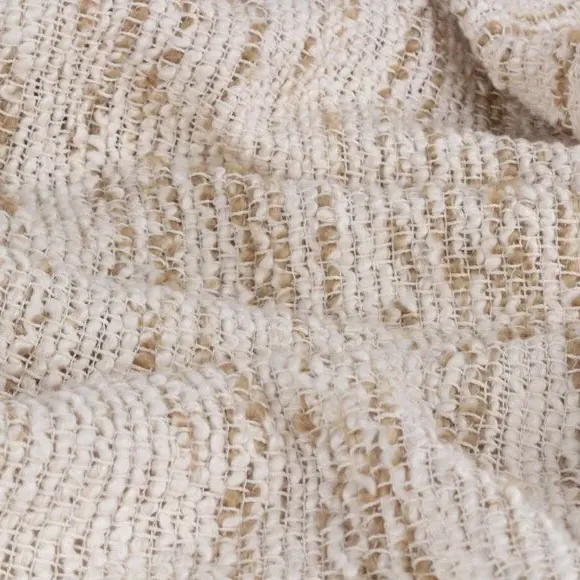 Cotton Throw Blanket with Tassels - Natural