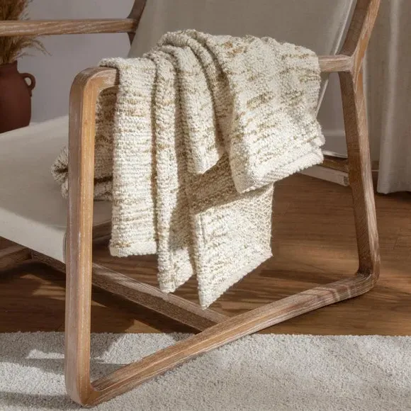 Cotton Throw Blanket with Tassels - Natural image