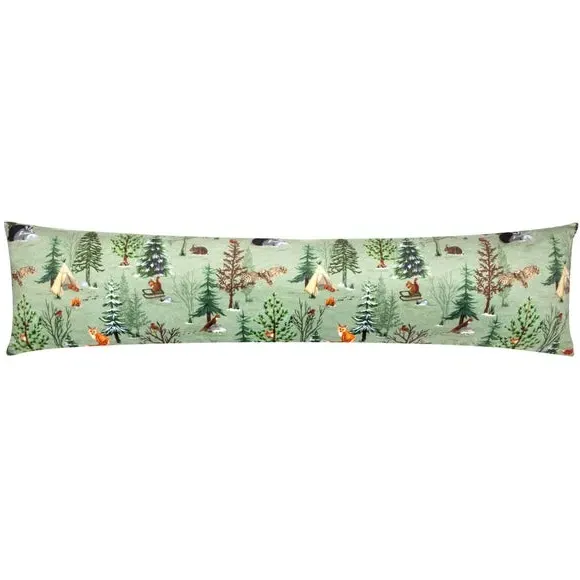 Draught Excluder with Animals - Green, Polyester image