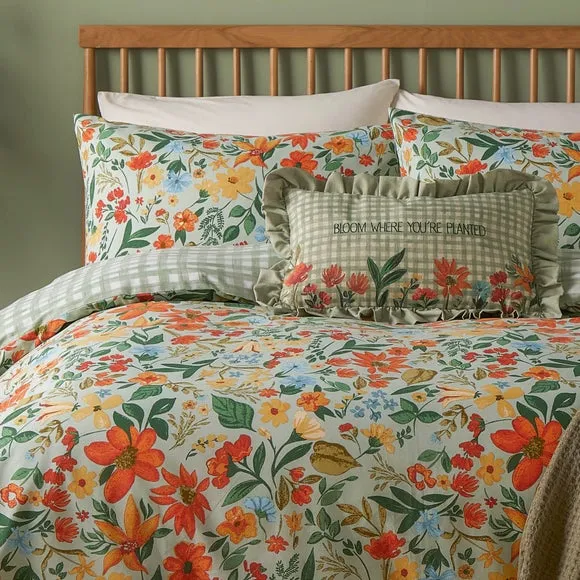 Duvet Cover & Pillowcase Set - Green, Polycotton