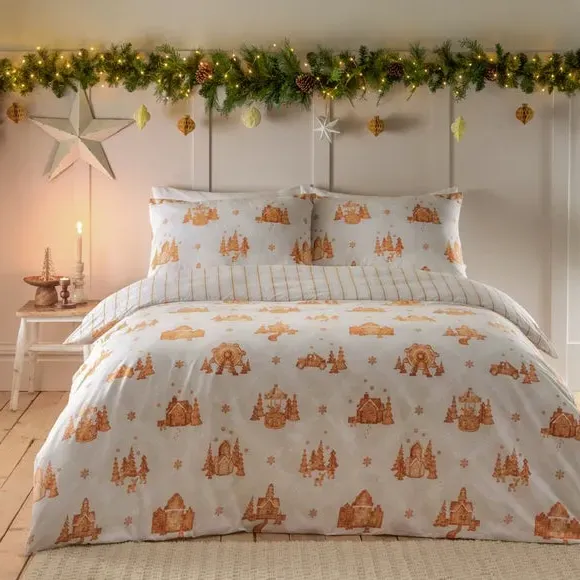 Duvet Cover Set Reversible - White, Cotton