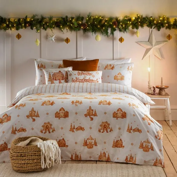 Duvet Cover Set Reversible - White, Cotton