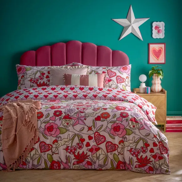 Duvet Cover Set with Pillowcase - Pink, Polycotton