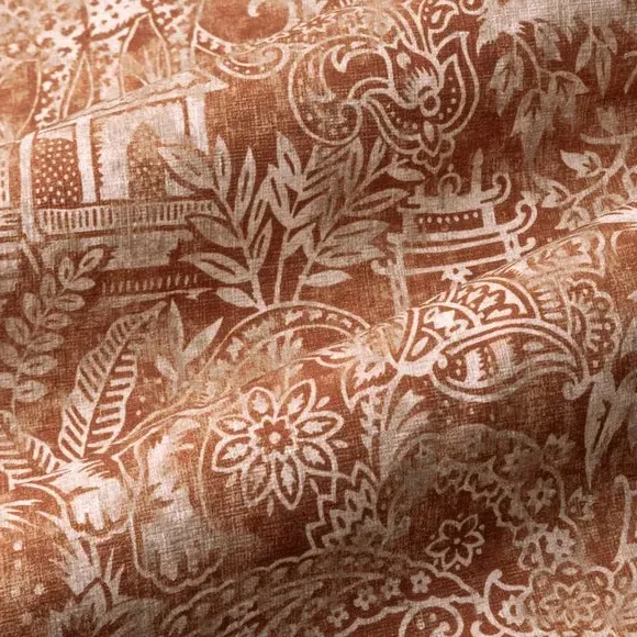 Eyelet Curtains with Tiger Print - Amber, Chenille