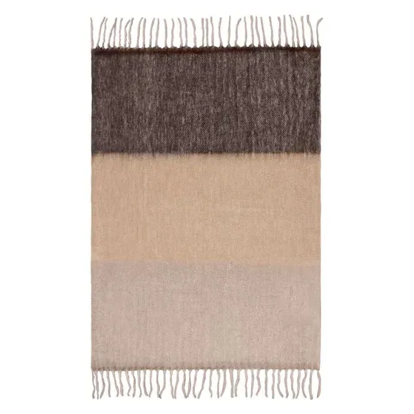 Ombre Throw Blanket Herringbone - Black, Acrylic