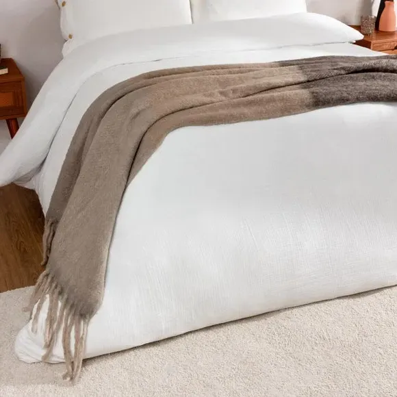 Ombre Throw Blanket Herringbone - Black, Acrylic image