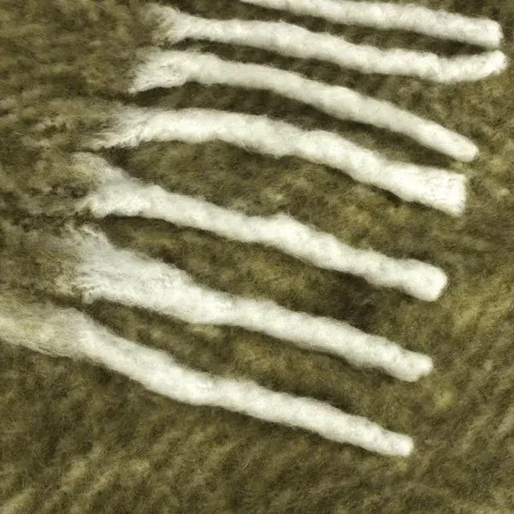 Ombre Throw Blanket Herringbone - Natural, Acrylic
