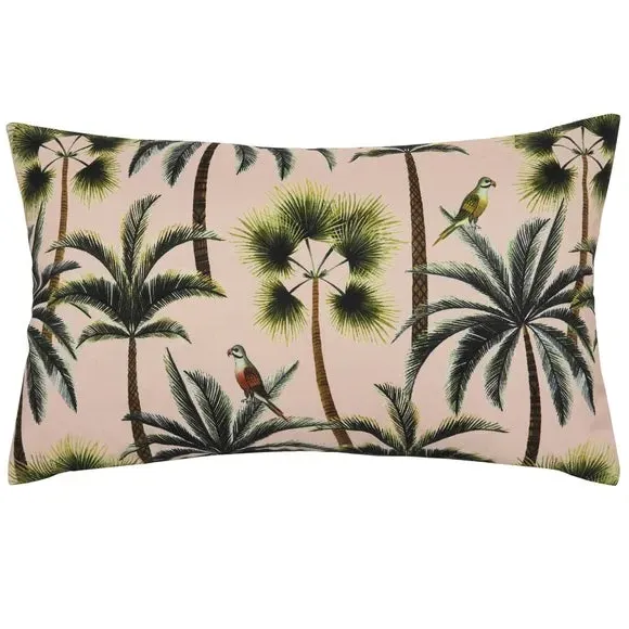 Outdoor Cushion with Palm Print - Blush, Polyester