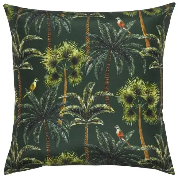 Outdoor Cushion with Palm Print - Forest, Polyester
