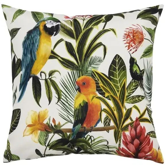 Outdoor Cushion with Parrot Print - Multicolor