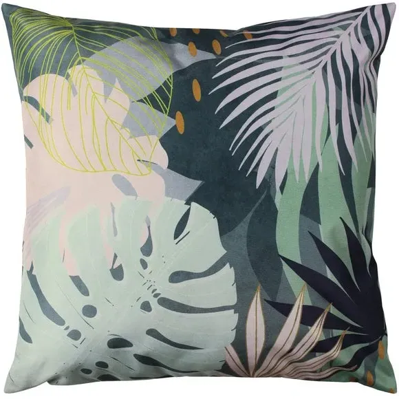 Outdoor Cushion with Tropical Print - Teal
