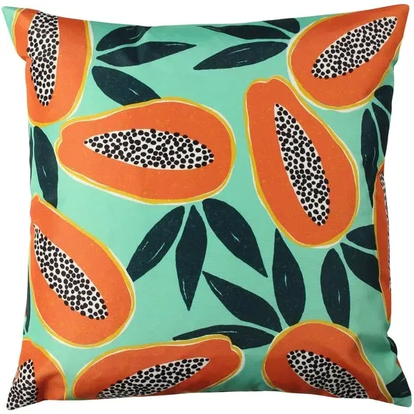 Outdoor Cushion with Zip Closure - Aqua, Polyester