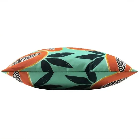 Outdoor Cushion with Zip Closure - Aqua, Polyester