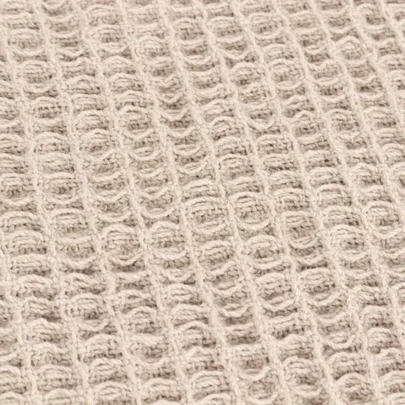 Oversized Throw Blanket Waffle Texture - Natural, Cotton