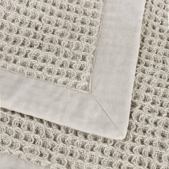 Oversized Throw Blanket Waffle Texture - Taupe, Cotton