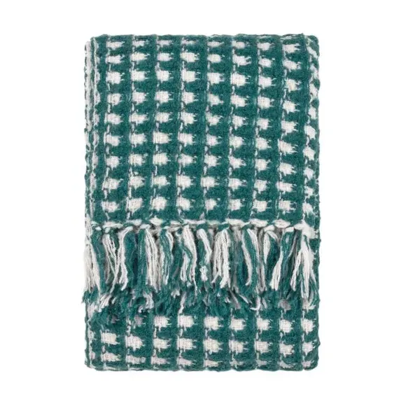 Oversized Throw Blanket Waffle Texture - Teal