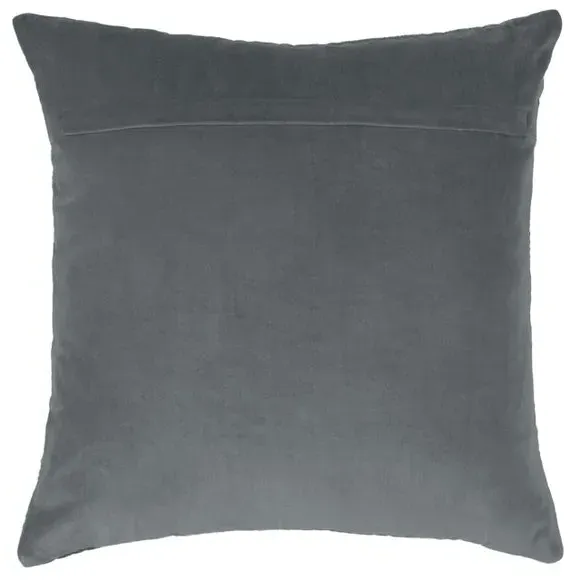 Quilted Cushion with Velvet Texture - Blue, Cotton