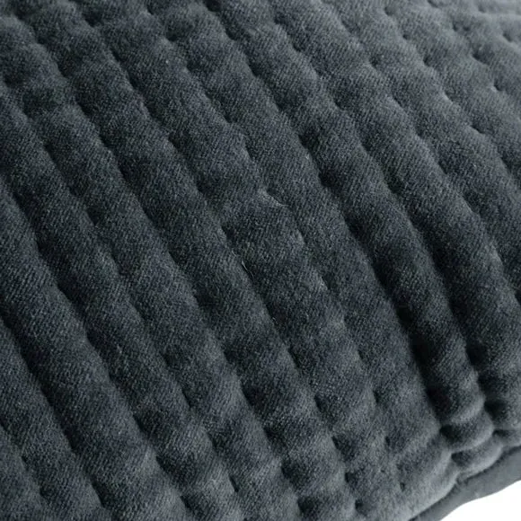 Quilted Cushion with Velvet Texture - Blue, Cotton