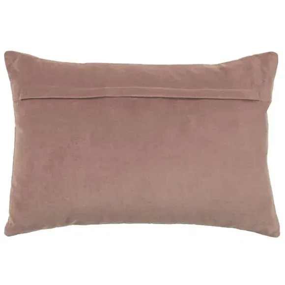 Quilted Cushion with Velvet Texture - Coral, Cotton