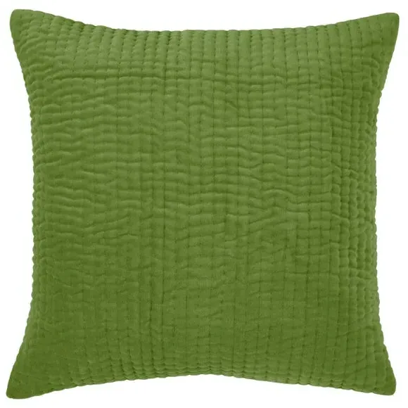 Quilted Cushion with Velvet Texture - Grass, Cotton