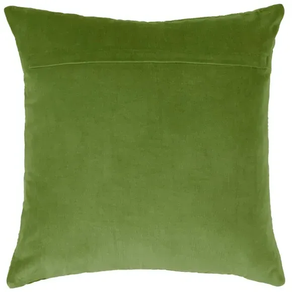 Quilted Cushion with Velvet Texture - Grass, Cotton