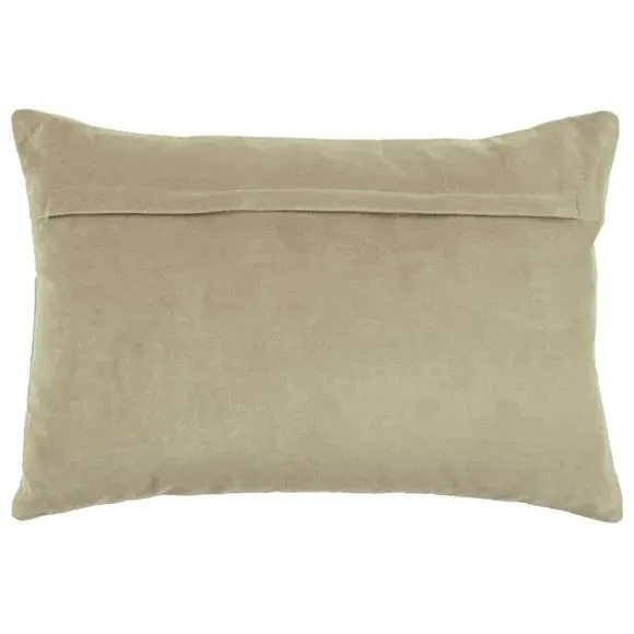 Quilted Cushion with Velvet Texture - Natural, Cotton