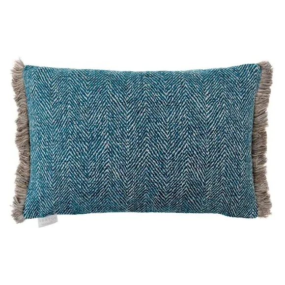 Rectangle Cushion Cover with Fringe - Azure