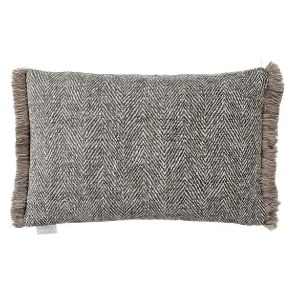Rectangle Cushion Cover with Fringe - Slate