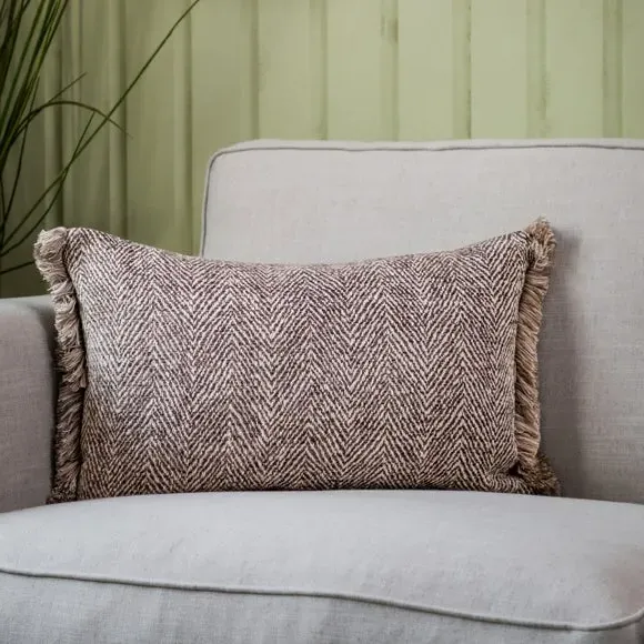 Rectangle Cushion Cover with Fringe - Slate
