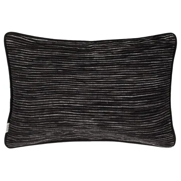 Rectangle Cushion Cover with Zip - Black, Cotton