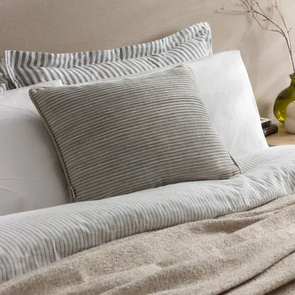 Rectangle Cushion Cover with Zip - Pebble, Cotton