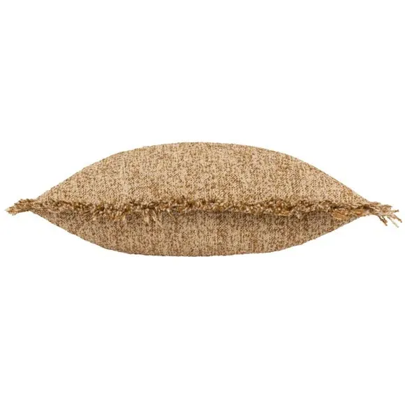 Rectangle Cushion with Fringe - Biscuit, Polycotton