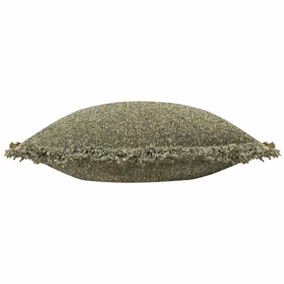 Rectangle Cushion with Fringe - Moss Green, Polycotton