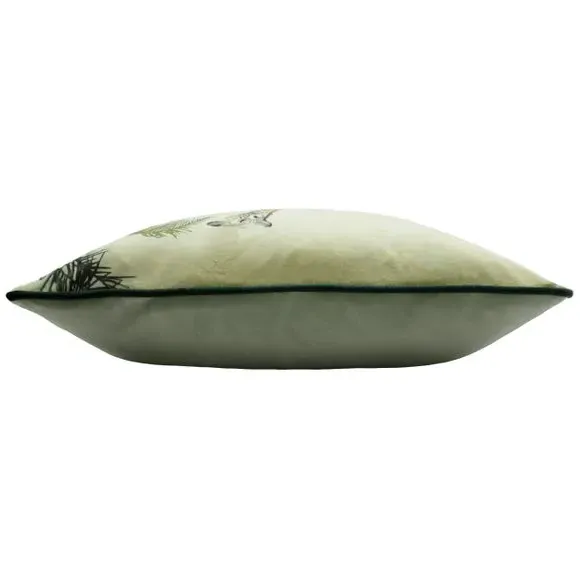 Rectangle Cushion with Leopard Print - Sage, Cotton