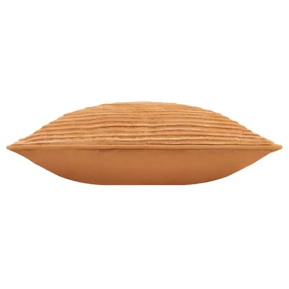 Rectangle Cushion with Ribbed Design - Pecan, Cotton