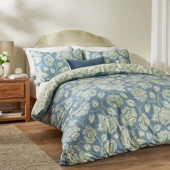 Reversible Duvet Cover Set - French Blue, Polyester image